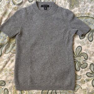 Saks Fifth Avenue Gray Cashmere Ribbed Sweater